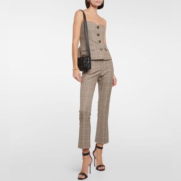 Veronica Beard Arte Plaid Split Hem Pants - Picture 1 of 9